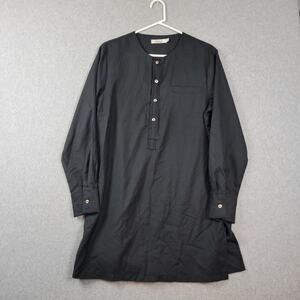 Sea & Alp African Fashion Black LS Popover Lagenlook Long Tunic Men's Medium